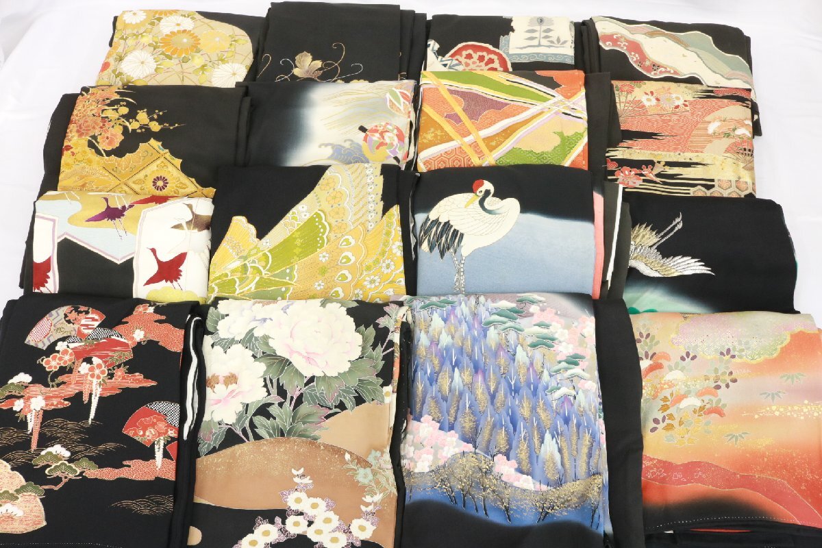 豪華 黒留袖 まとめて 16枚 着用可能多数有 作家物 金駒 刺繍 金彩 金糸 銀糸 等 正絹 着物 リメイク素材 にも【彩irodori】5