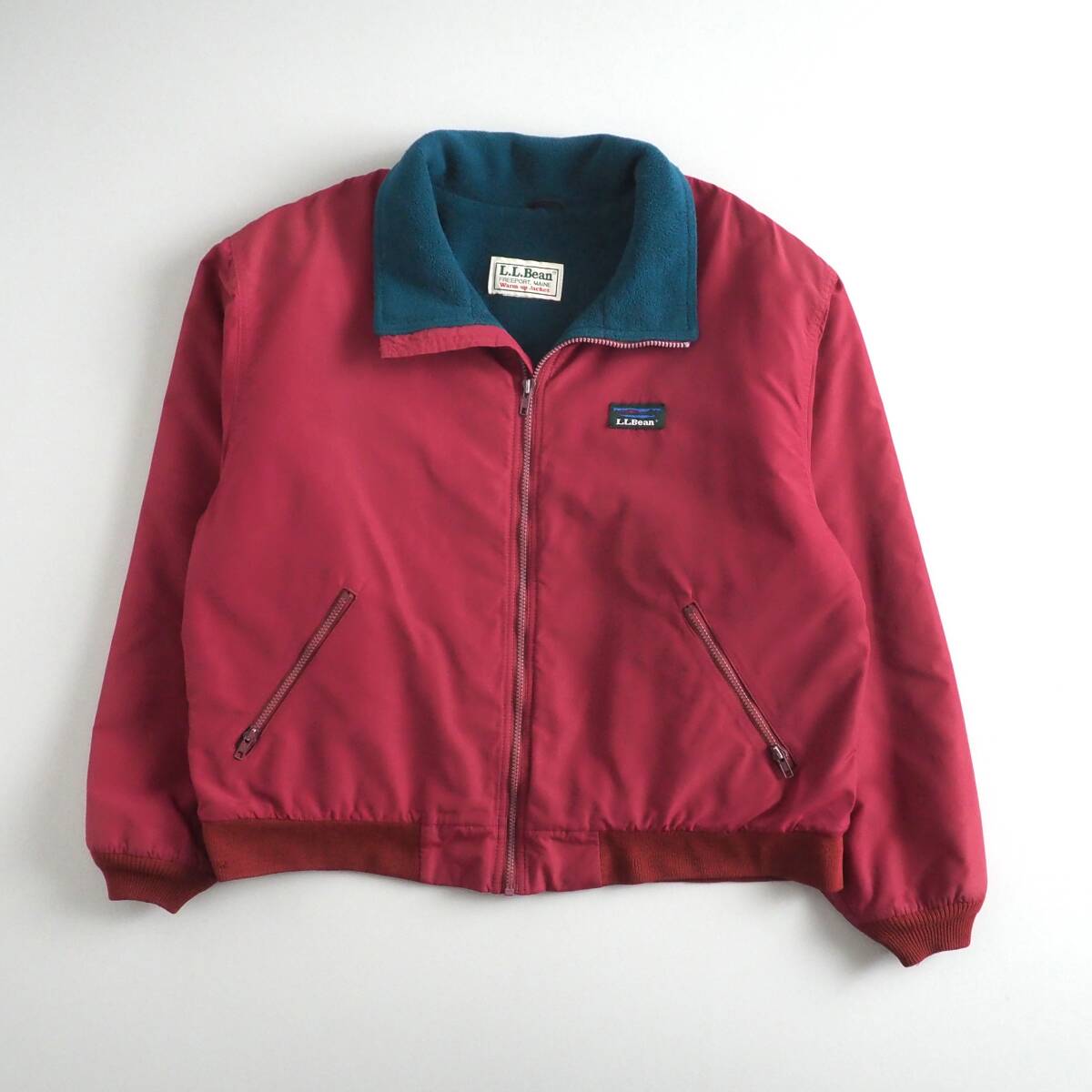 期間限定30%OFF! エルエルビーン L.L.Bean 80年代 希少 ナイロンジャケット レッド 裏地フリース メンズ 美品 男性用