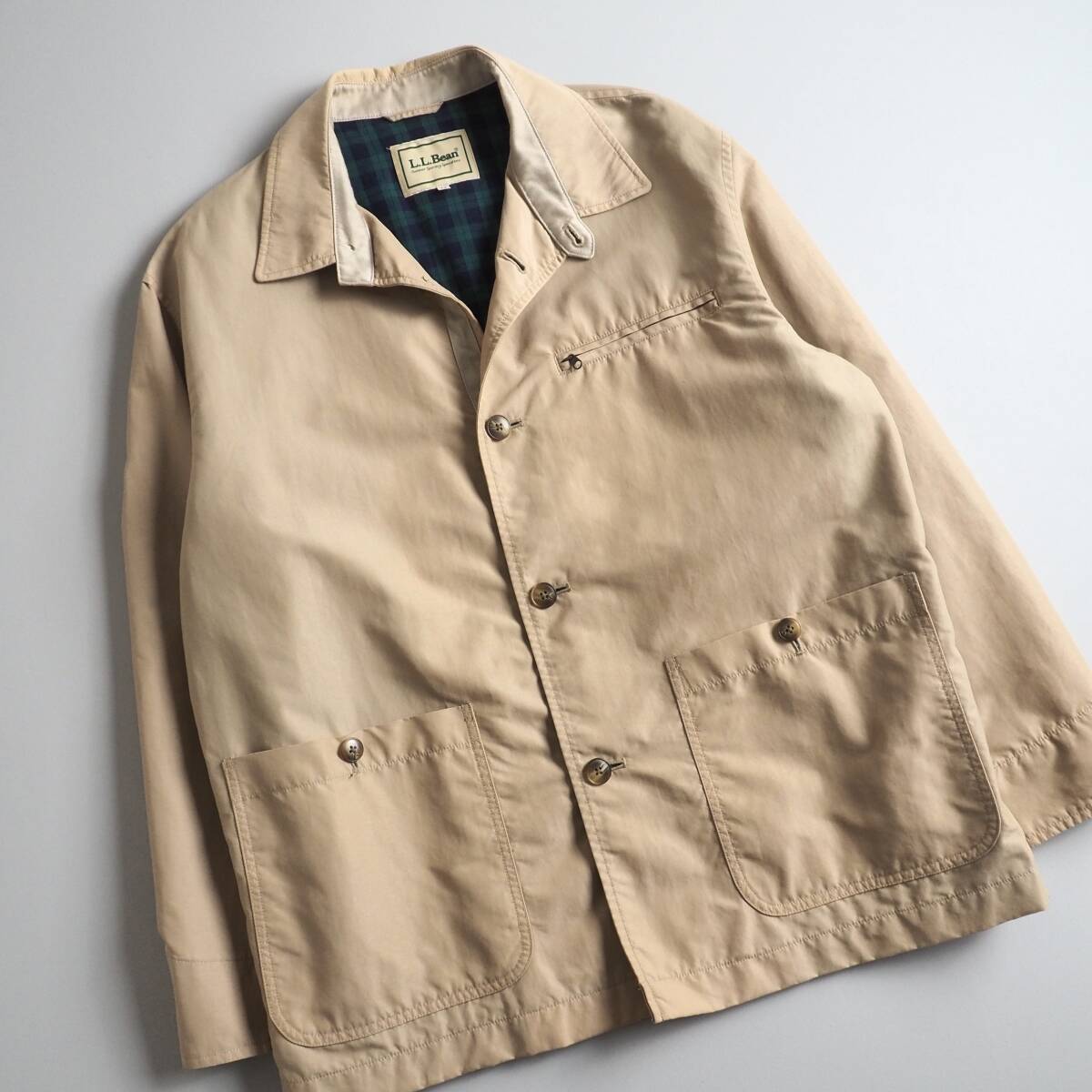 通販 公式サイト - 驚きの激安価格 エルエルビーン L.L.Bean 正規品 カバーオール ベージュ 裏地チェック メンズ 美品 男性用
