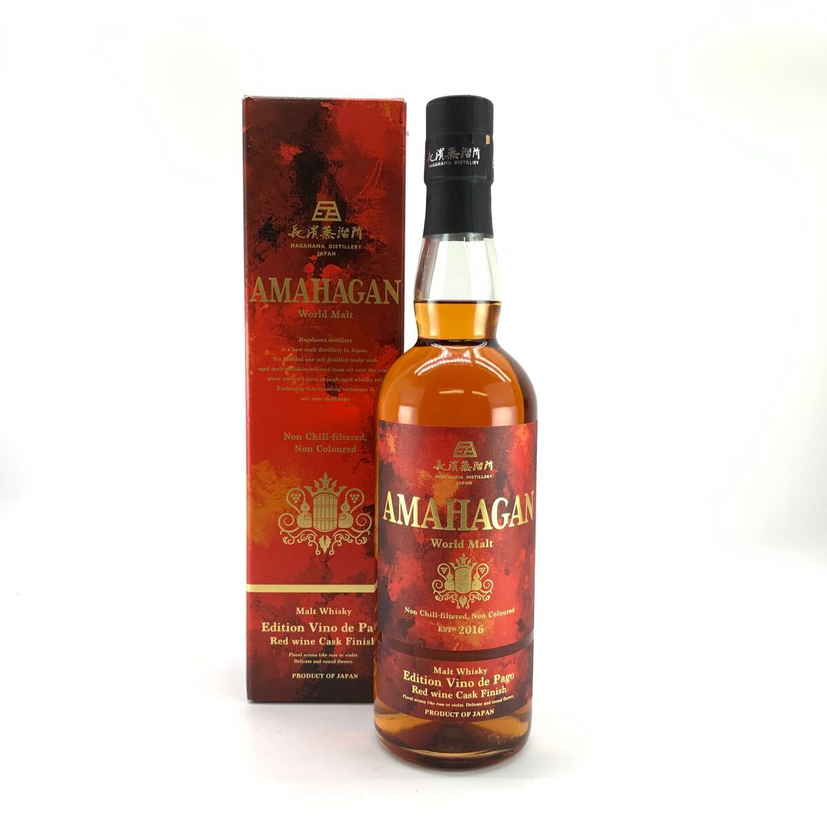 長濱蒸溜所 AMAHAGAN ワールドモルト 2016 Edition Vino de Pago Red Wine Cask Finish 700ml 47% アマハガン 管理MYI40435_画像1