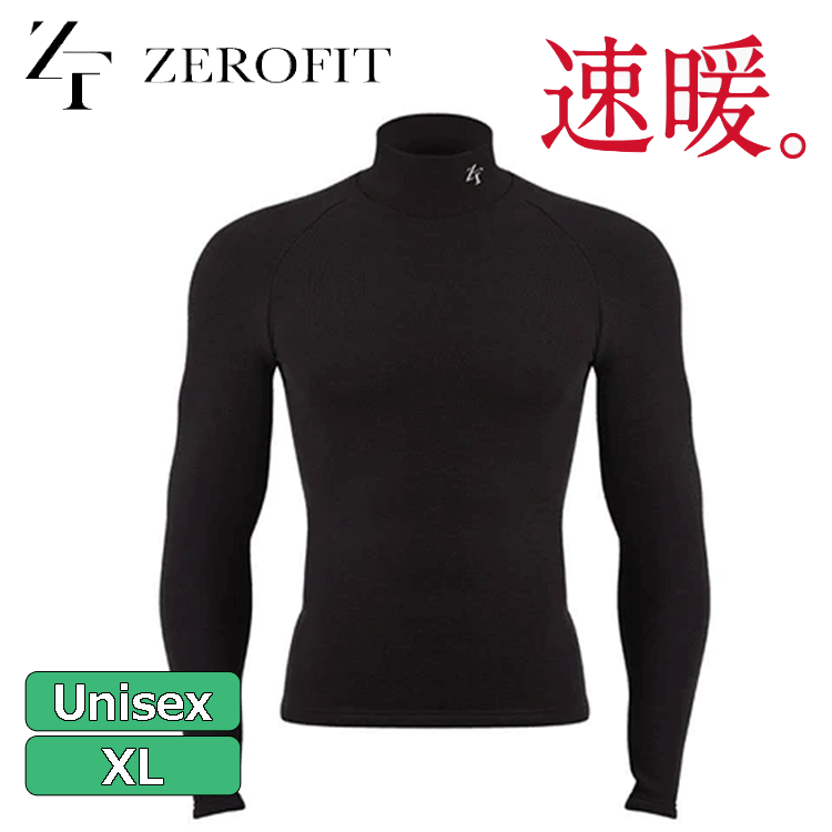 EON SPORTS HEATRUB モックネック【イオンスポーツ】【ヒートラブ】【速暖】【ブラック】【XLサイズ（男女兼用）】【Wear】