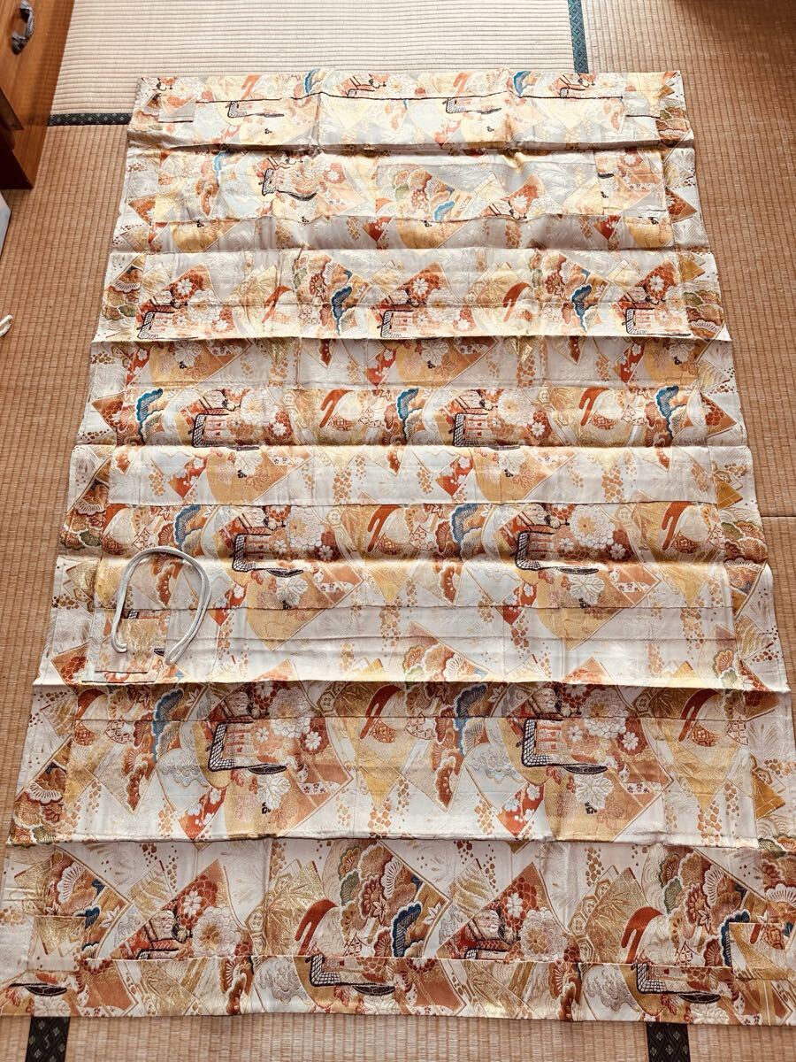 ◆曹洞宗◆大極上◆冬物◆金蘭緞子御所車花木模様七条袈裟◆法衣◆西陣織◆