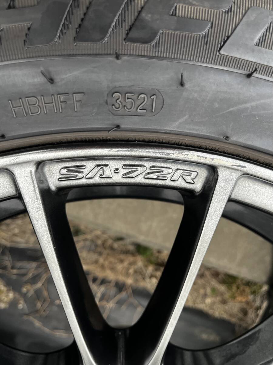 SA-72R 16×6.5J+38 100-4H ２本 195/55R16wedsタイヤホイール DJデミオ ウェッズスポーツce28TE37RAYSレイズADVAN ENKEI