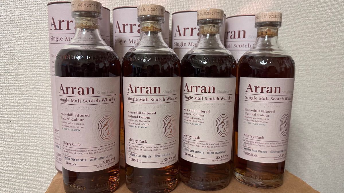アラン (ARRAN) シェリー カスク 700ml 55.8% 4本セット ケース アラン (ARRAN) シェリー カスク 700ml 55.8% 4本セット ケース