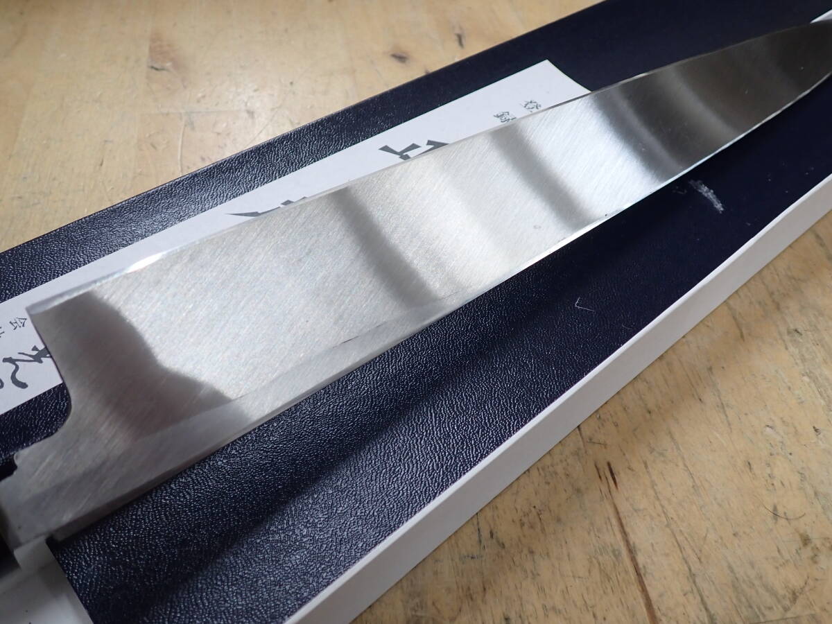 『S15A』未使用★正本総本店 柳刃包丁 360mm　尺二 刺身包丁 KS0436　菊秀 刻印有　畫像確認(rèn)