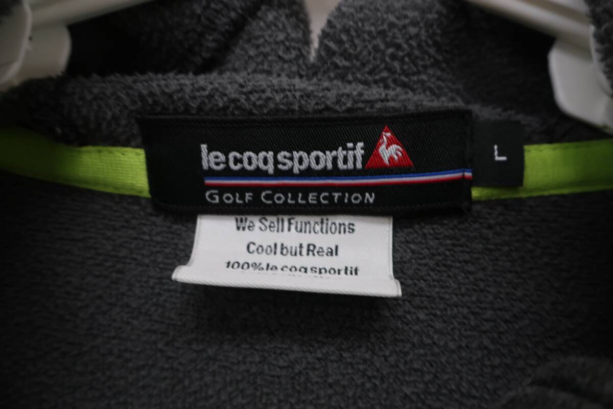 【30%オフ】le coq sportif(ルコックスポルティフ) パーカー 黒系 メンズ L ゴルフ用品 2412-0446 中古_画像2