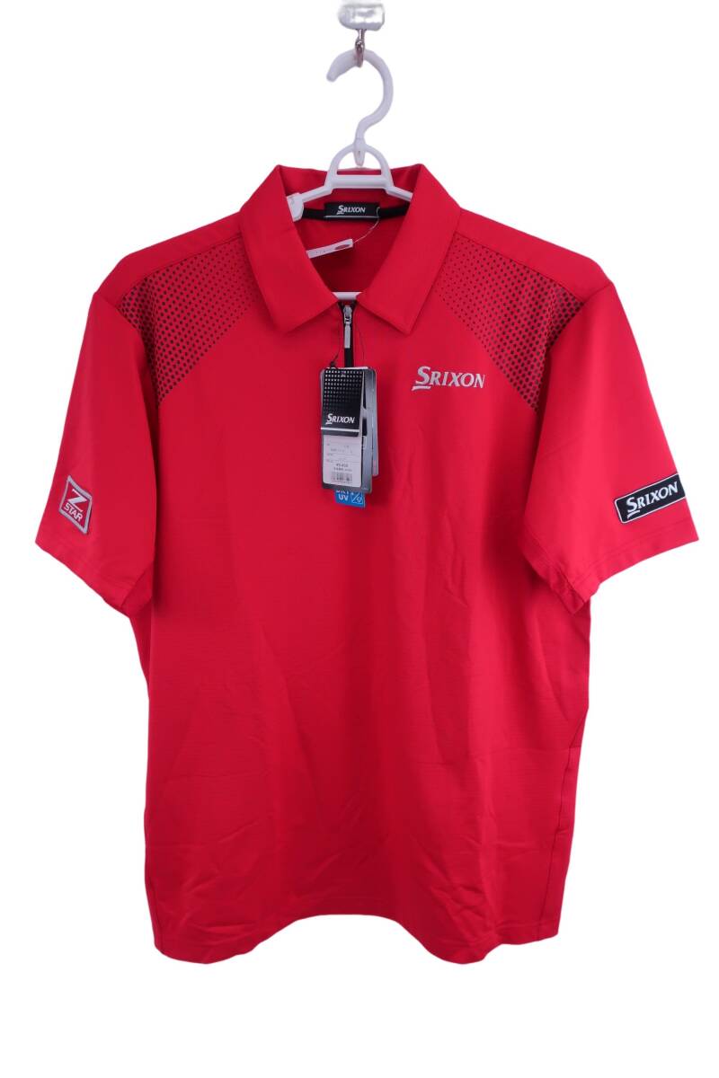 【未使用品】SRIXON(スリクソン) ハーフジップシャツ 赤 メンズ L ゴルフ用品 2411-1020 新品