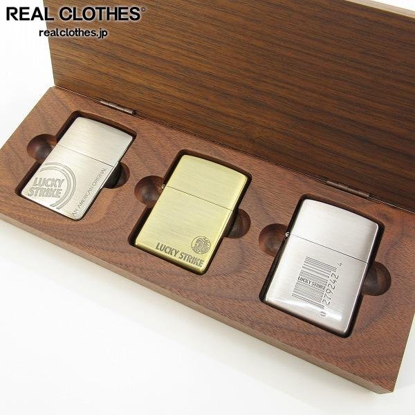 Bibian 比比昂- ZIPPO/ジッポーLUCKY STRIKE/ラッキーストライク2005 Original ZIPPO Collection Series 木箱入り3点セット/000 - Bibian 比比昂日本代標 Bibian 比比昂- ZIPPO/ジッポーLUCKY STRIKE/ラッキーストライク2005 Original ZIPPO Collection Series 木箱入り3点セット/000 - Bibian 比比昂日本代標