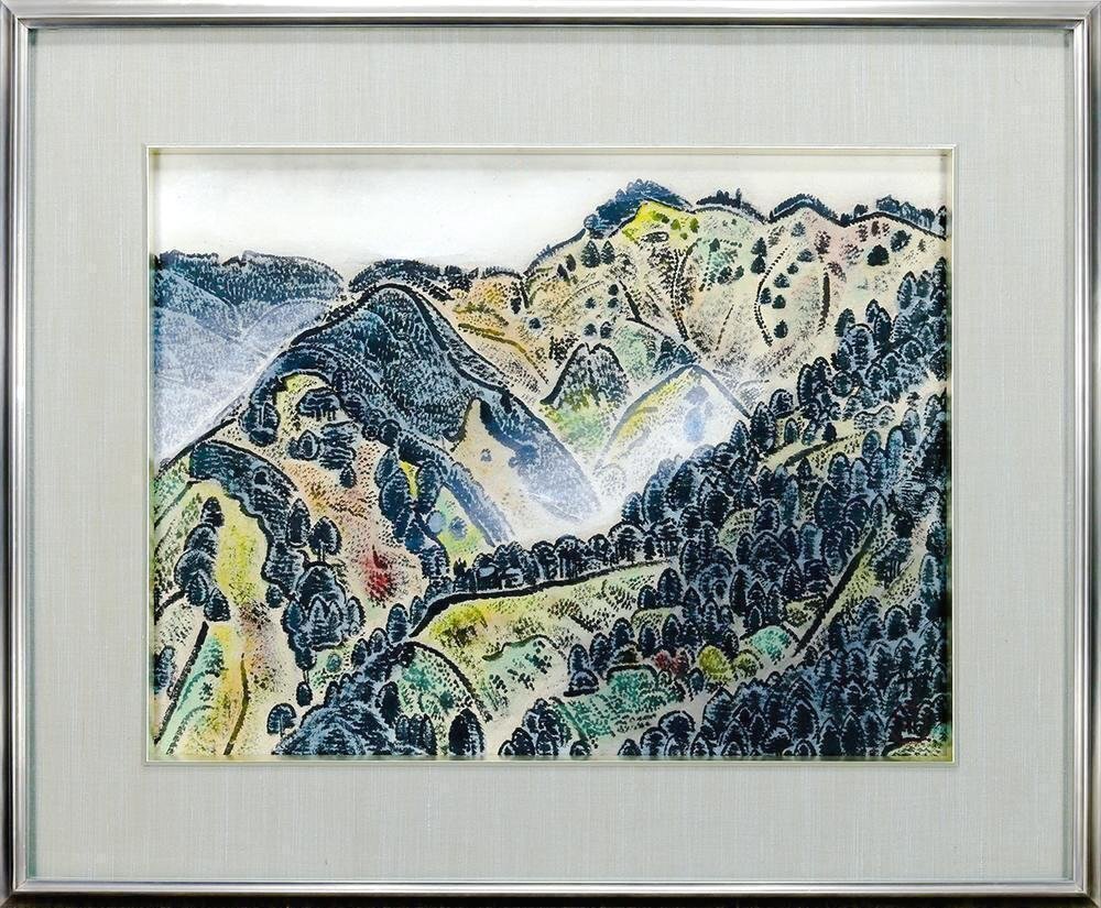 真作】【WISH】小松均 日本画 12号 大作 ◇豊かな色彩と自然の 真作】【WISH】小松均 日本画 12号 大作 ◇豊かな色彩と自然の