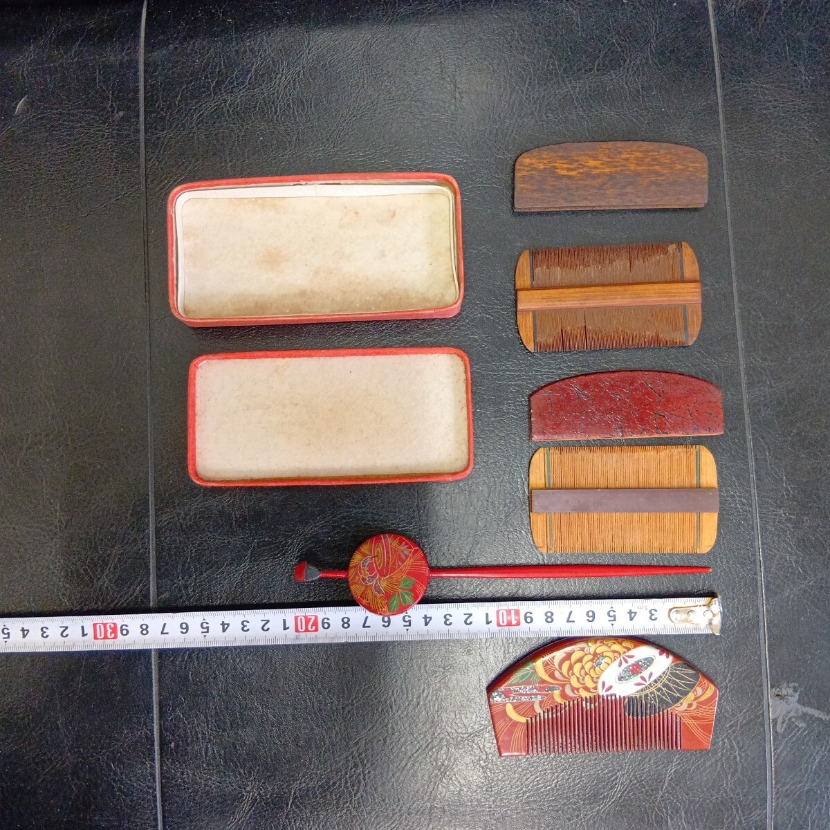 櫛　 くし　 蒔絵　 かんざし　計4點　現(xiàn)狀品　舊家放出品