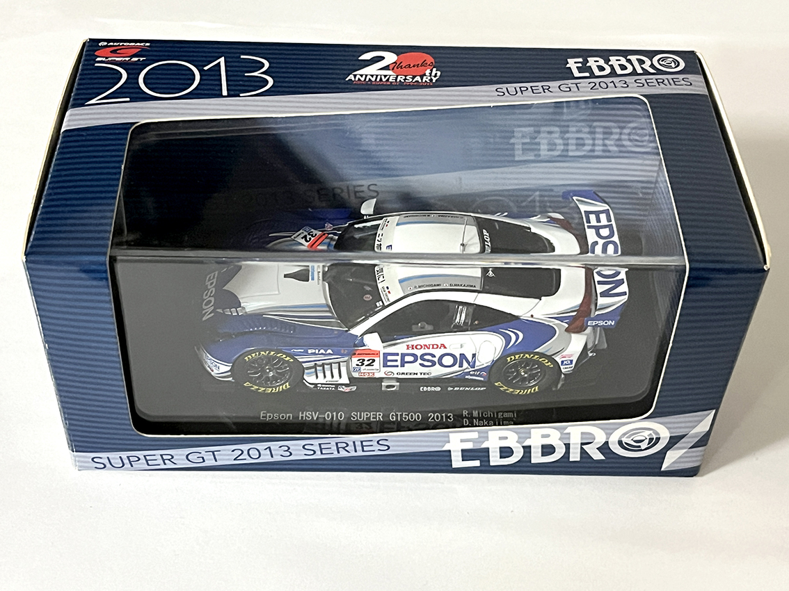 エブロ 1/43 スーパーGT EPSON HSV-010 2013 No.32 エプソン HONDA ホンダ 中嶋悟 道上龍 中嶋大祐 DUNLOP EBBRO super GT GT500