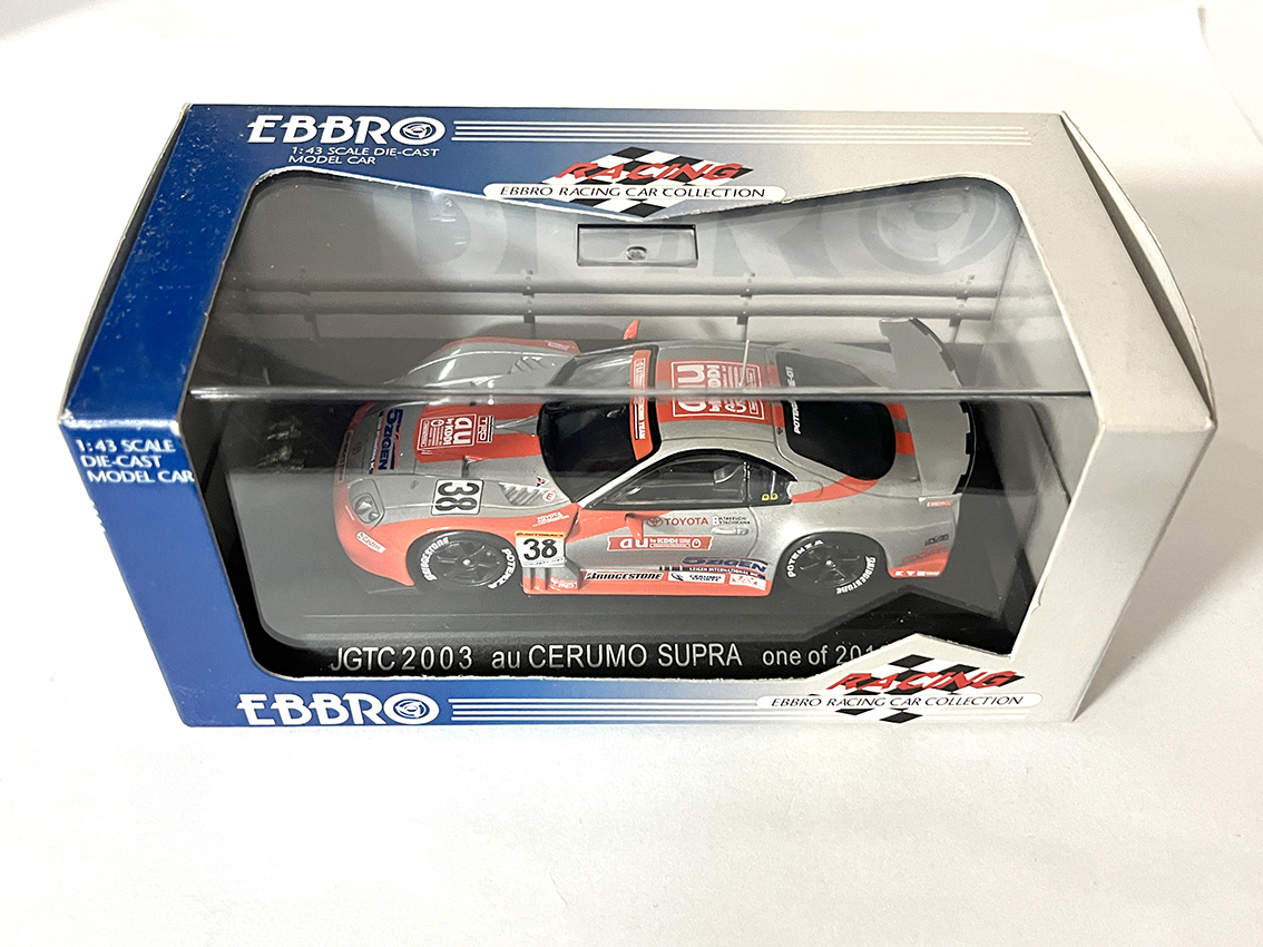エブロ 1/43 JGTC 2003 au CERUMO SUPRA セルモ JZA80 スープラ ゼッケン38 立川裕路 トヨタ TOYOTA 5ZIGEN S-GT GT500