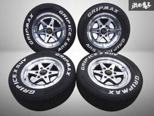 ●【キレイ！ファブレス BARONE XR-6】200系ハイエース 2Pアルミ 16×6J+38 PCD139.7 + バリ山 スタッドレス 215/65R ホワイトレター 棚S-4