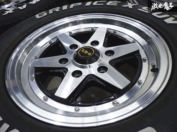●【キレイ！ファブレス BARONE XR-6】200系ハイエース 2Pアルミ 16×6J+38 PCD139.7 + バリ山 スタッドレス 215/65R ホワイトレター 棚S-4