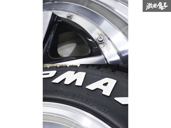 ●【キレイ！ファブレス BARONE XR-6】200系ハイエース 2Pアルミ 16×6J+38 PCD139.7 + バリ山 スタッドレス 215/65R ホワイトレター 棚S-4