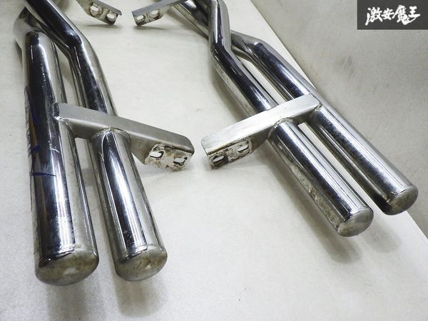 【希少!激レア AIBA WORKS アイバワークス】 50 テラノ ステンレス製 サイドステップ Wチューブ デュアルパイプ 左右 クロカン 棚A-11_画像4