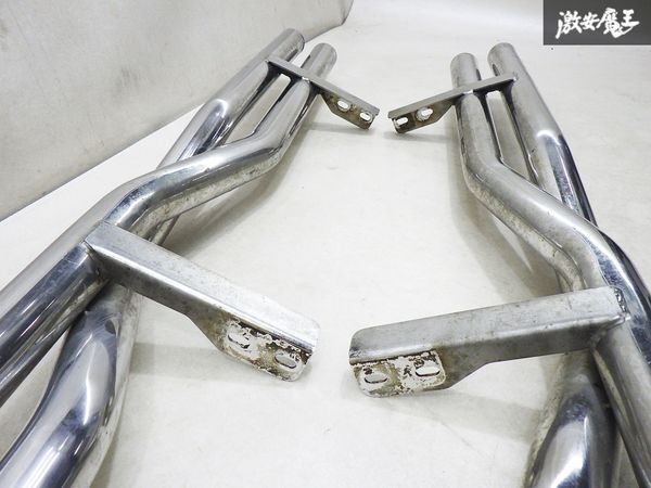 【希少!激レア AIBA WORKS アイバワークス】 50 テラノ ステンレス製 サイドステップ Wチューブ デュアルパイプ 左右 クロカン 棚A-11_画像5