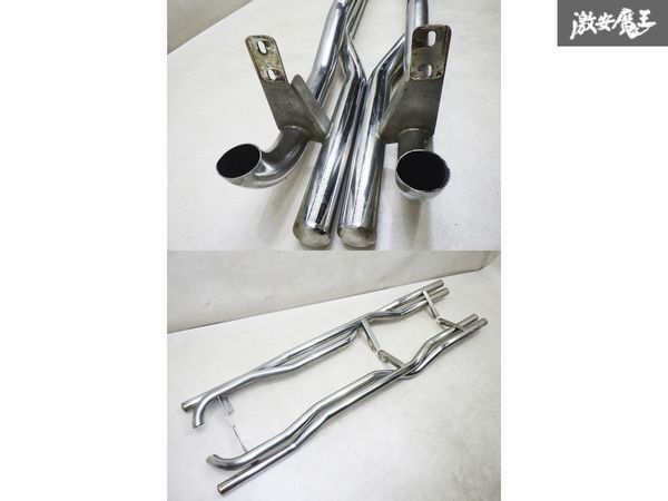 【希少!激レア AIBA WORKS アイバワークス】 50 テラノ ステンレス製 サイドステップ Wチューブ デュアルパイプ 左右 クロカン 棚A-11_画像8