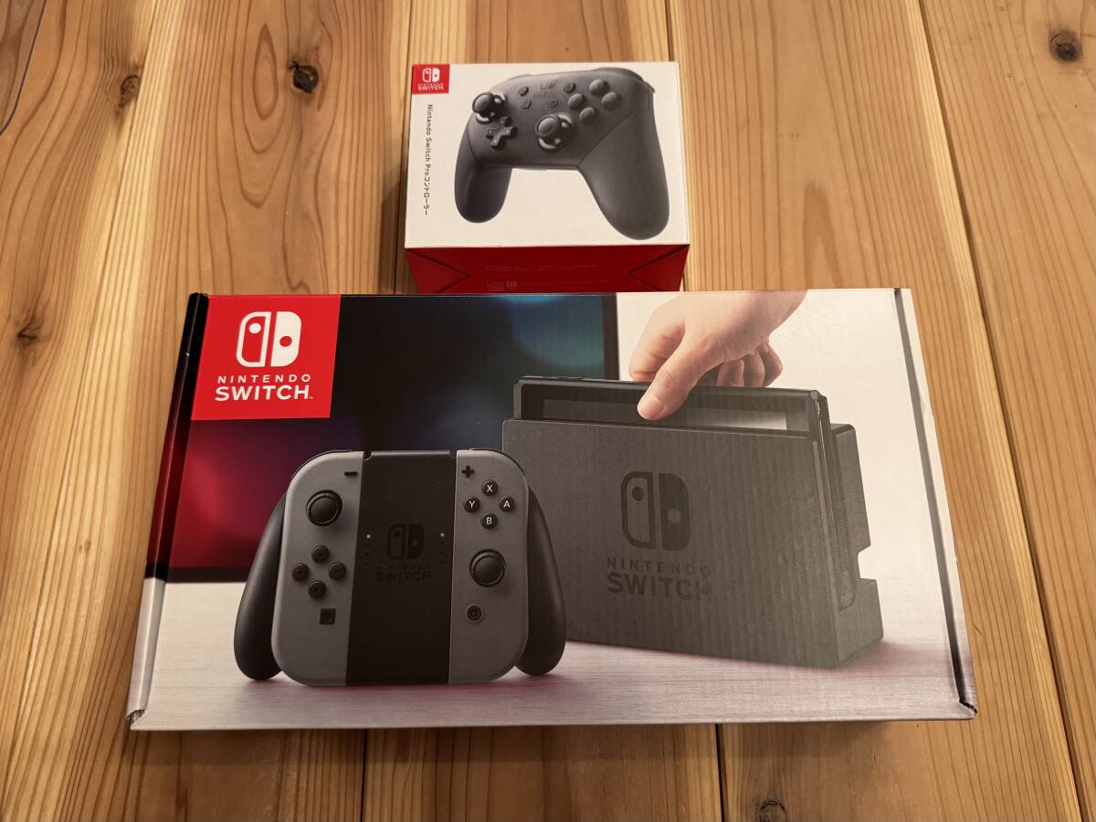 【美品】Nintendo Switch（グレー） + プロコン 付属品全てあり