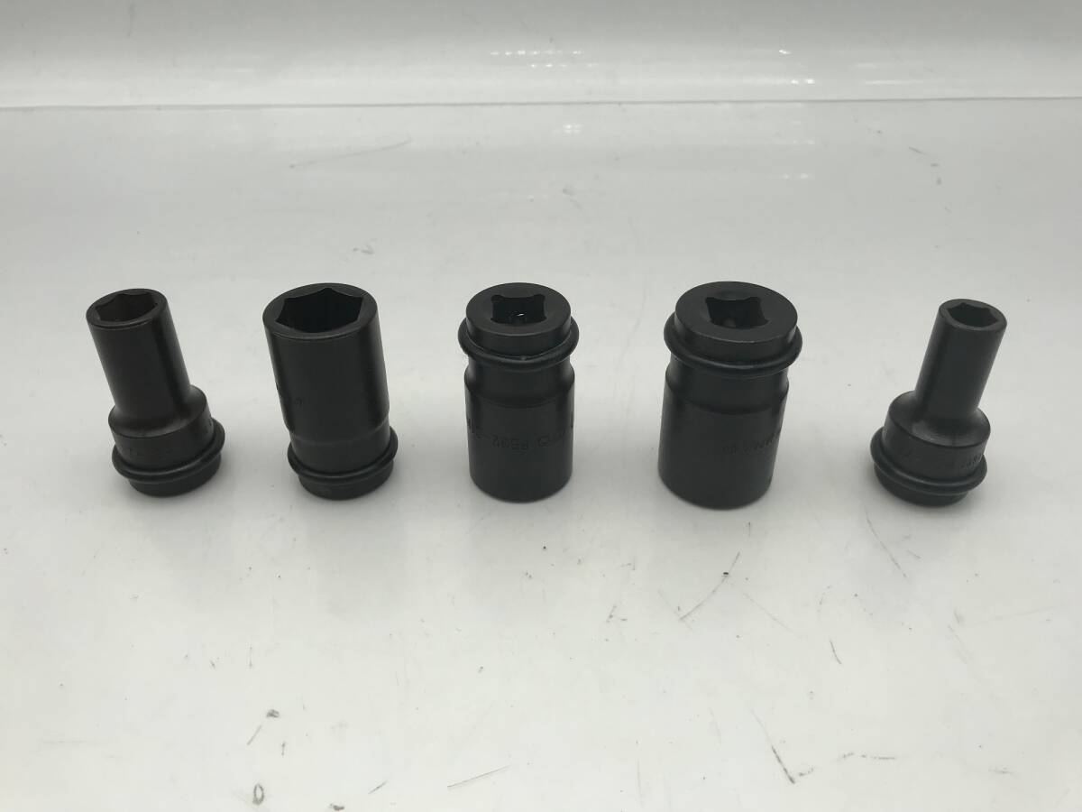 【未使用に近い】☆KTC/京都機(jī)械工具 12.7(12.7mm)sqインパクトレンチ用整備ソケット(セミロング薄肉)5點(diǎn)セット PB32 [ITJP106DT9AC]