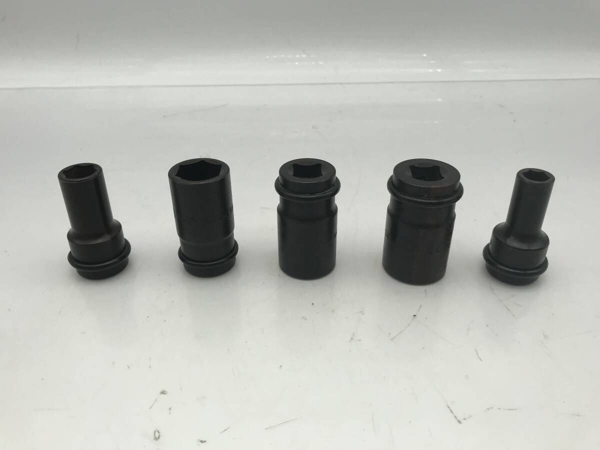 【未使用に近い】☆KTC/京都機(jī)械工具 12.7(12.7mm)sqインパクトレンチ用整備ソケット(セミロング薄肉)5點(diǎn)セット PB32 [ITJP106DT9AC]