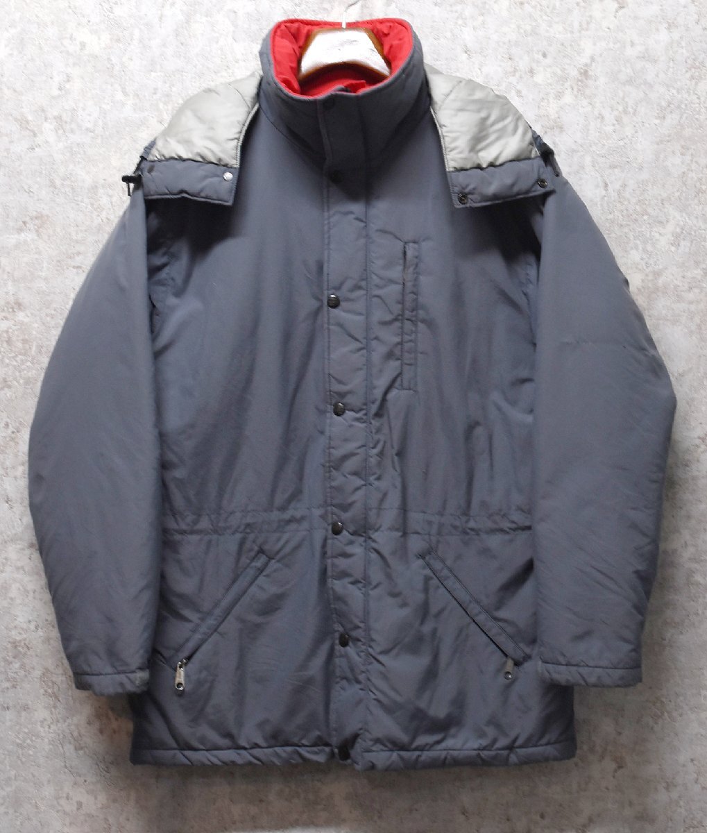 USA製 ビンテージ ＬＬビーン L.L.Bean グレー フード付き 中綿入りジャケット マウンテンパーカー サイズM DK0211-15-DK15