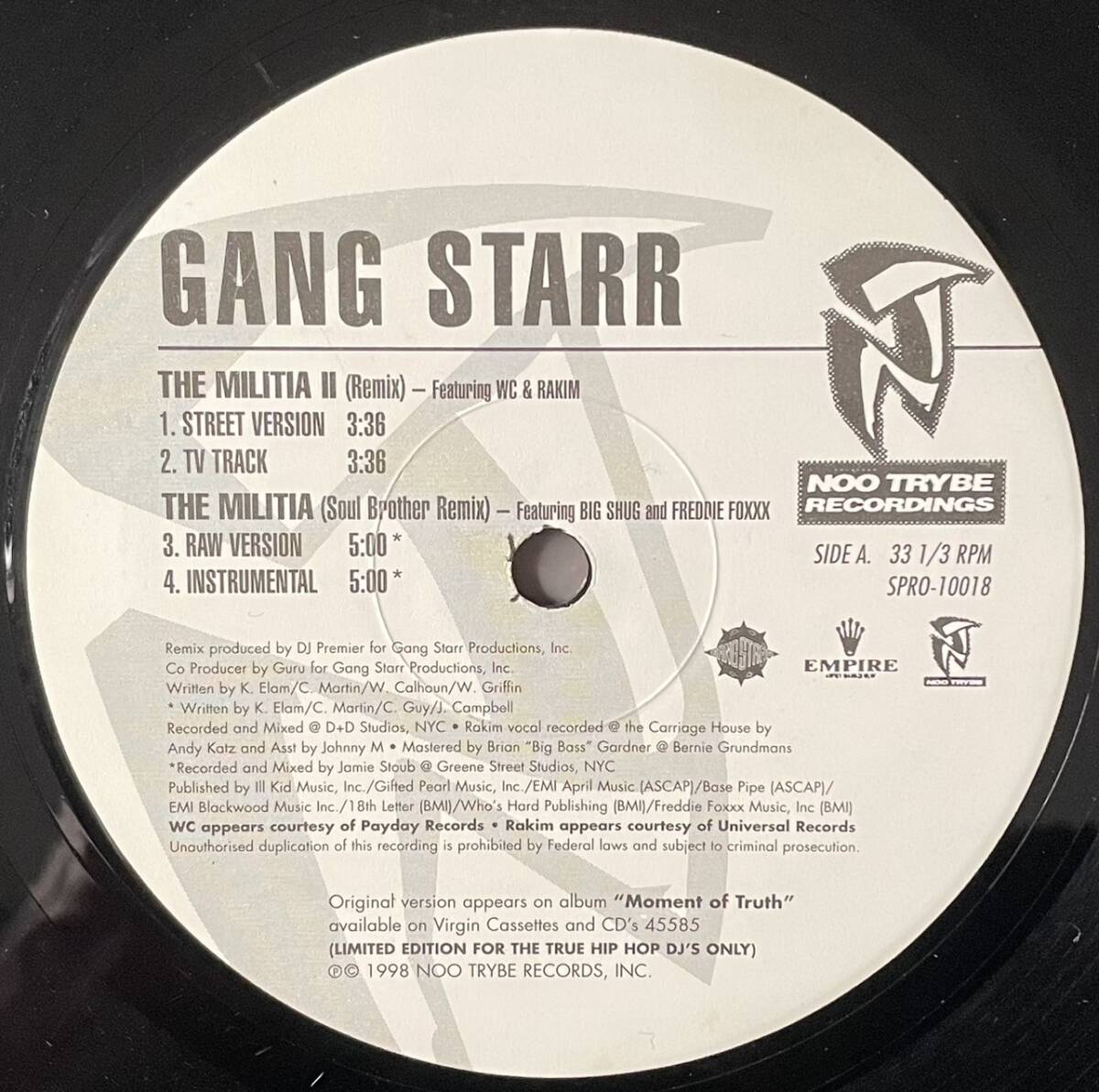 ラップ、ヒップホップ Gang Starr The Militia II Soul Brother Remix / 1/2 & 1/2