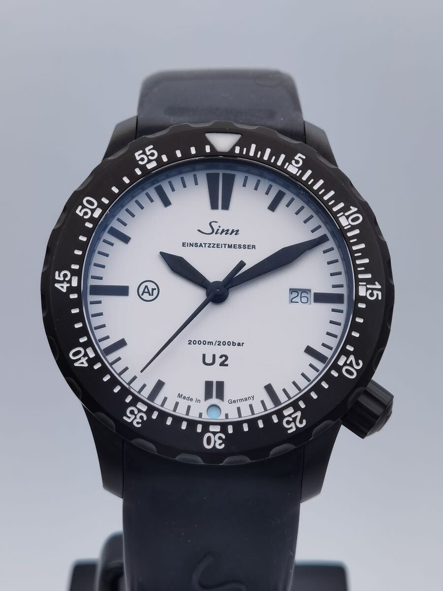 中古美品 ジン Sinn U2.W EZM5 限定150本 デイト ステンレスPVD 白 ホワイト文字盤 自動(dòng)巻き メンズ 腕時(shí)計(jì)