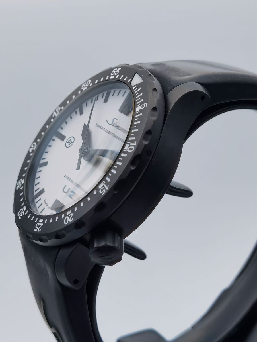 中古美品 ジン Sinn U2.W EZM5 限定150本 デイト ステンレスPVD 白 ホワイト文字盤 自動(dòng)巻き メンズ 腕時(shí)計(jì)