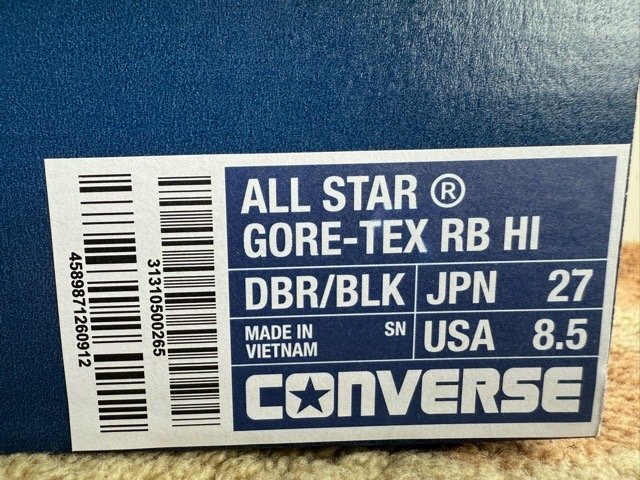  Converse все Star Gore-Tex Raver Hi 27cm Gore-Tex CONVERSE ALLSTAR GORE-TEX RB HI темно-коричневый 