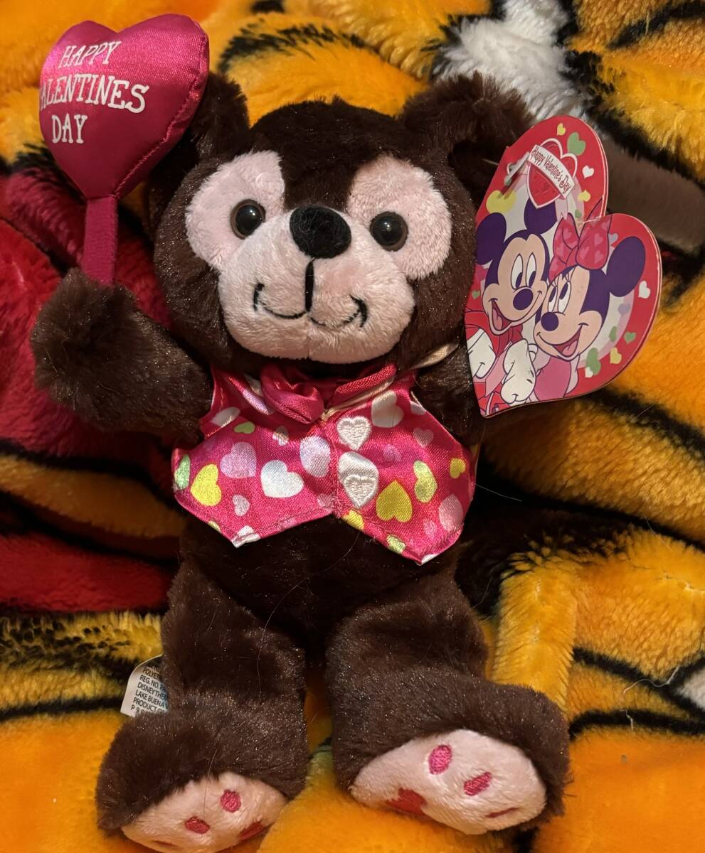 US ディズニーワールド　期間限定　バレンタインダッフィ　タグ付き　S