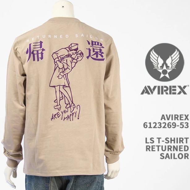 AVIREX / アヴィレックス RETURNED SAILOR LS T-SHIRT / リターンド セーラー クルーネック 刺繍 ロンT 長(zhǎng)袖シャツ / 未使用品 L / A1541