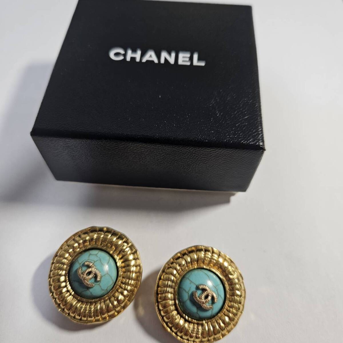 CHANEL シャネル コメ有り ココマーク ターコイズ イヤリング