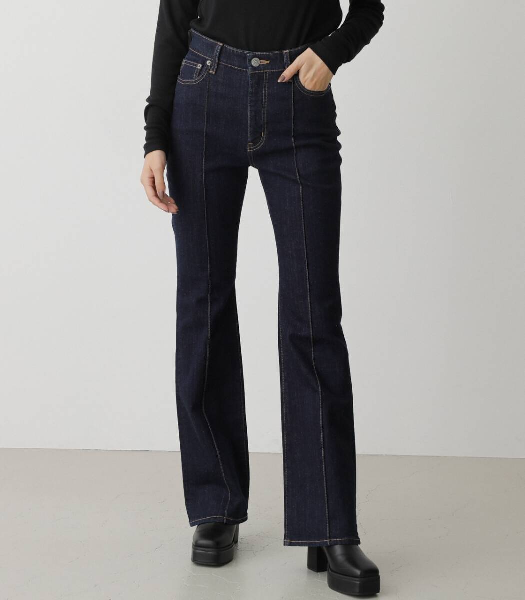 AZUL BY MOUSSY PIN TUCK DENIM FLARE/ピンタックデニムフレア XSサイズ