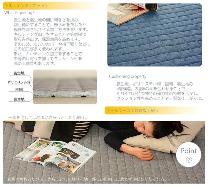  стеганый коврик M темно-синий ...2WAY стеганый коврик мир приятный ZONIA 190×190cm ребенок мягкость . простой M5-MGKST00072DBL626