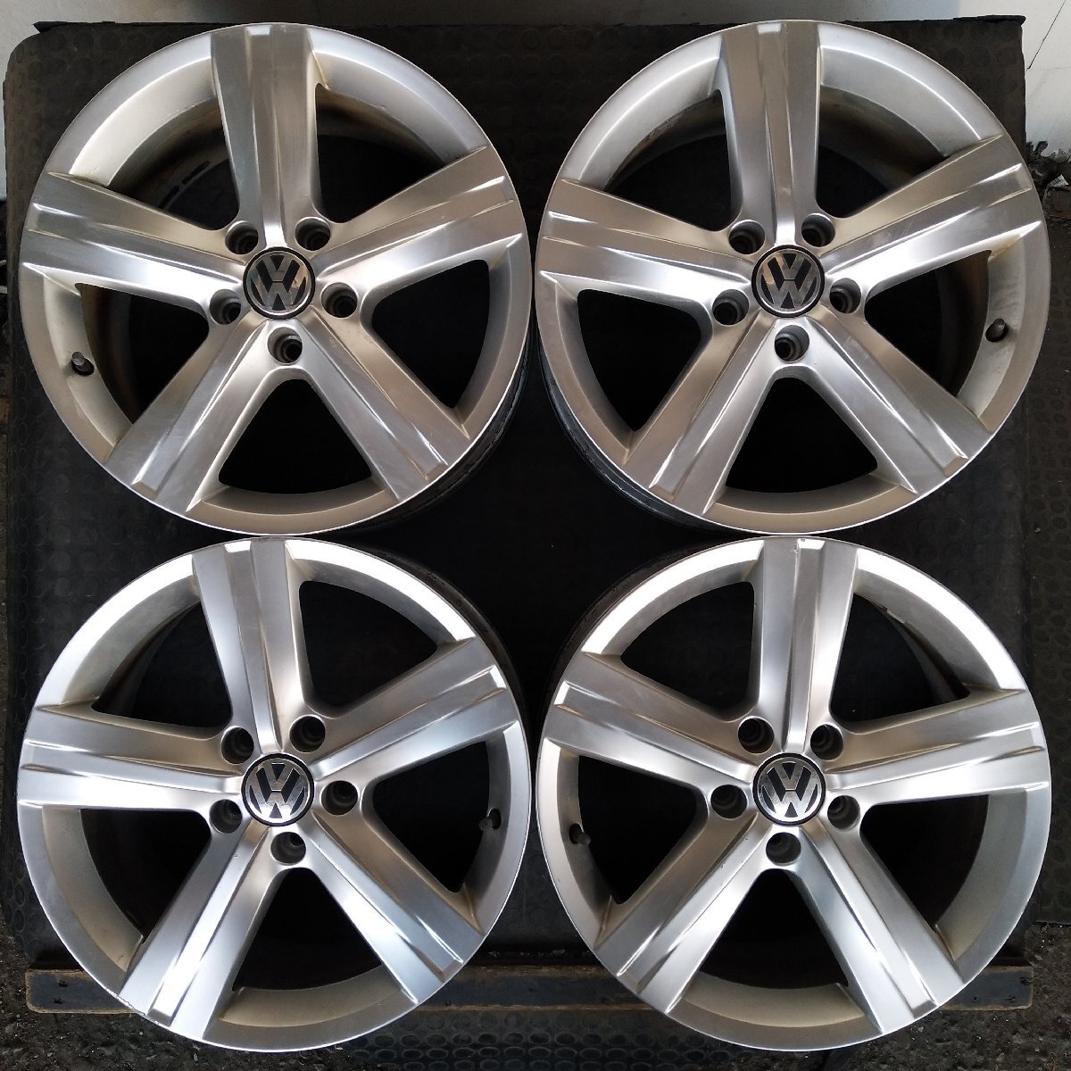 A12-58[4шт.@ цена ][17x7.5J 5x112 ET+47 ступица 57] Volkswagen VW оригинальный * Passat и т.п. * витрина самовывоз возможность *.. заявление выпуск возможность 