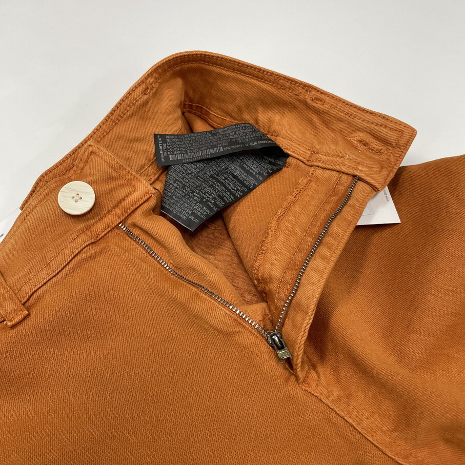 ZARA /32/ オレンジ マリンストレートデニムパンツ ジーンズ