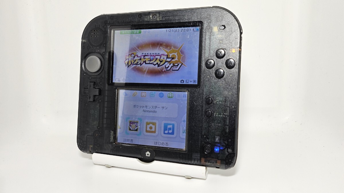 ☆通電確認済み☆ニンテンドー2DS 本体 セット クリアブラック 任天堂 FTR-001
