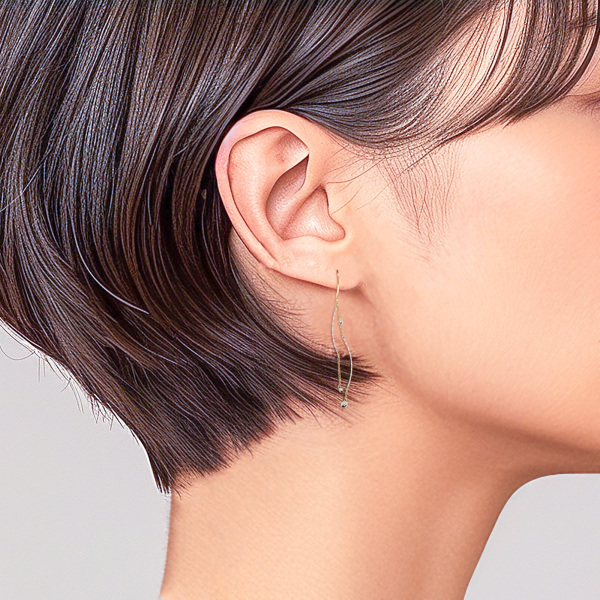 プラチナ900 プラチナ850 K18イエローゴールド ジガネ ピアス