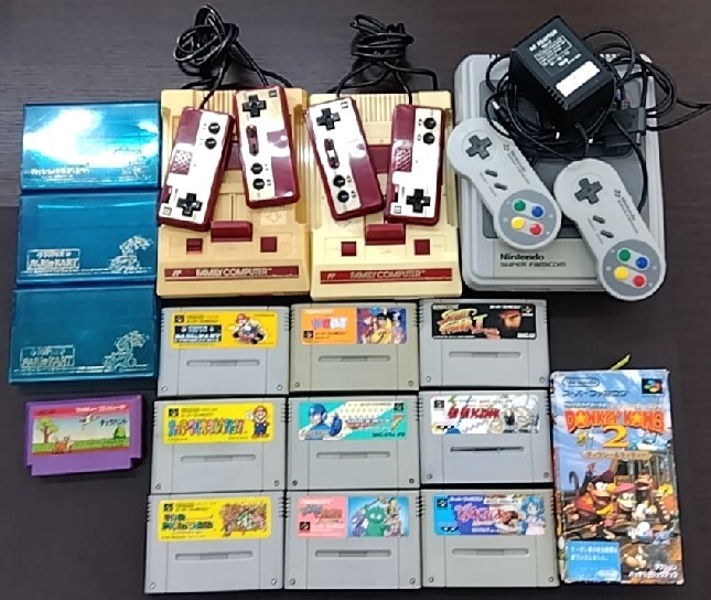Nintendoレトロゲーム☆ファミリーコンピュータ /スーパーファミコン/カセット ドンキーコング２他 /カセットケース 動作未確認　ジャンク