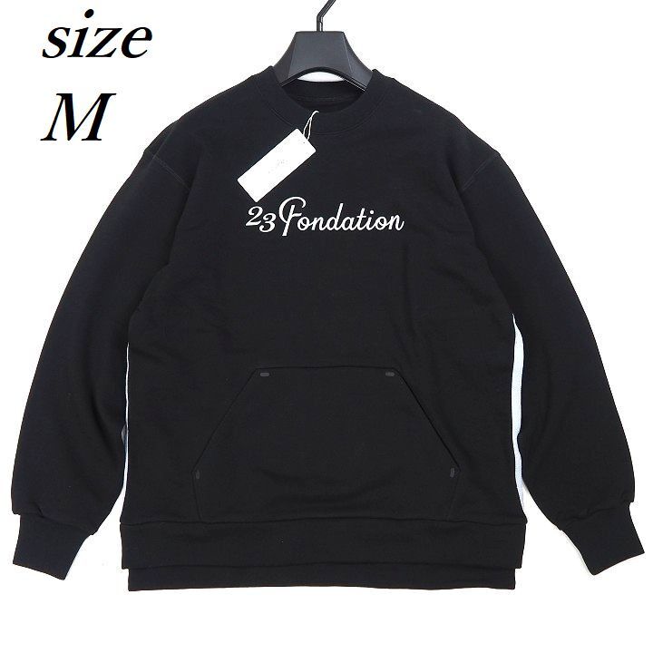 R717 新品 23区 GOLF ゴルフ ライト裏毛 スウェット プルオーバー 23Fondation ブラック M