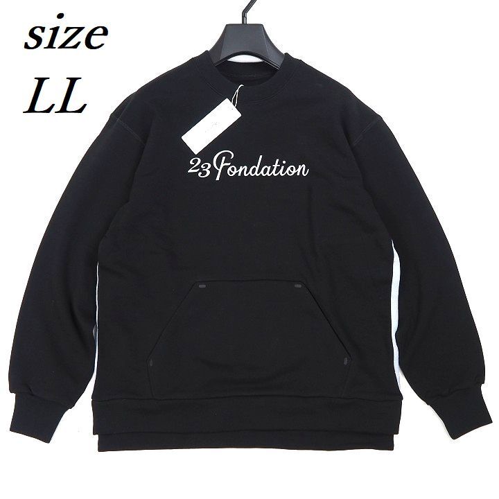 R717 新品 23区 GOLF ゴルフ ライト裏毛 スウェット プルオーバー 23Fondation ブラック LL