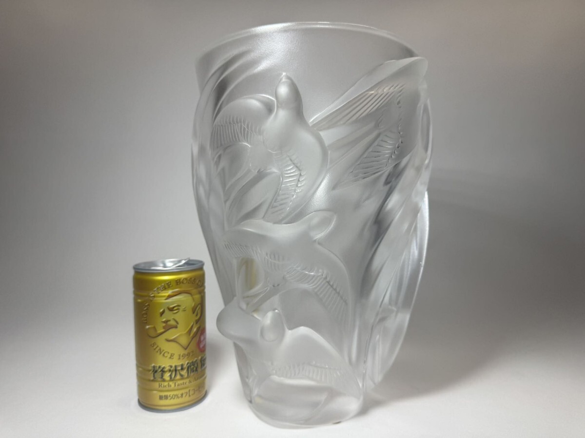 AS535 Lalique ルネ・ラリック 鳥彫刻クリスタル花瓶 マルティ AS535 Lalique ルネ・ラリック 鳥彫刻クリスタル花瓶 マルティ