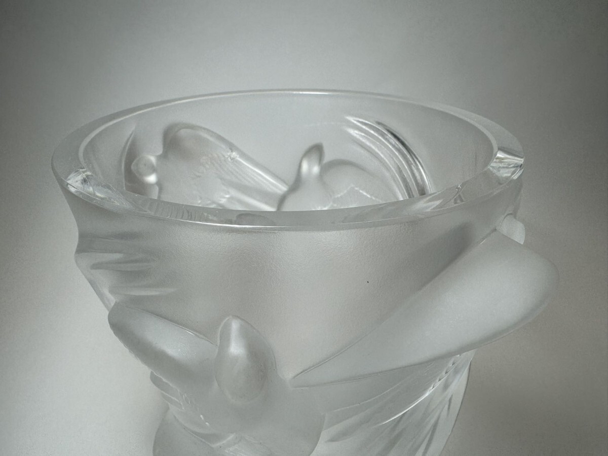 AS535 Lalique ルネ・ラリック 鳥彫刻クリスタル花瓶 マルティ AS535 Lalique ルネ・ラリック 鳥彫刻クリスタル花瓶 マルティ