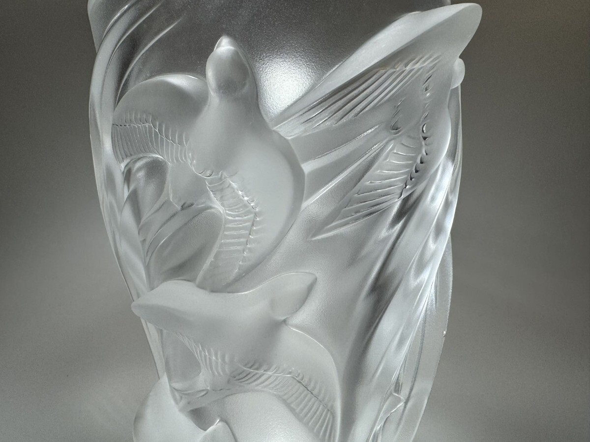 AS535 Lalique ルネ・ラリック 鳥彫刻クリスタル花瓶 マルティ AS535 Lalique ルネ・ラリック 鳥彫刻クリスタル花瓶 マルティ