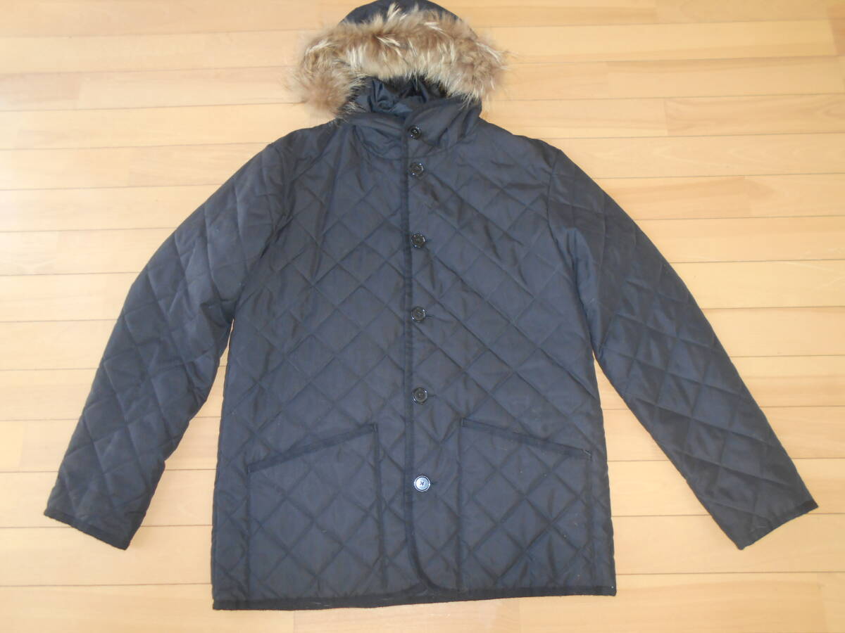 【特別価格】★MEN'S BIGI no.MO103FJM140 キルティングフーデッド ジャケットコート★黒sizeL★