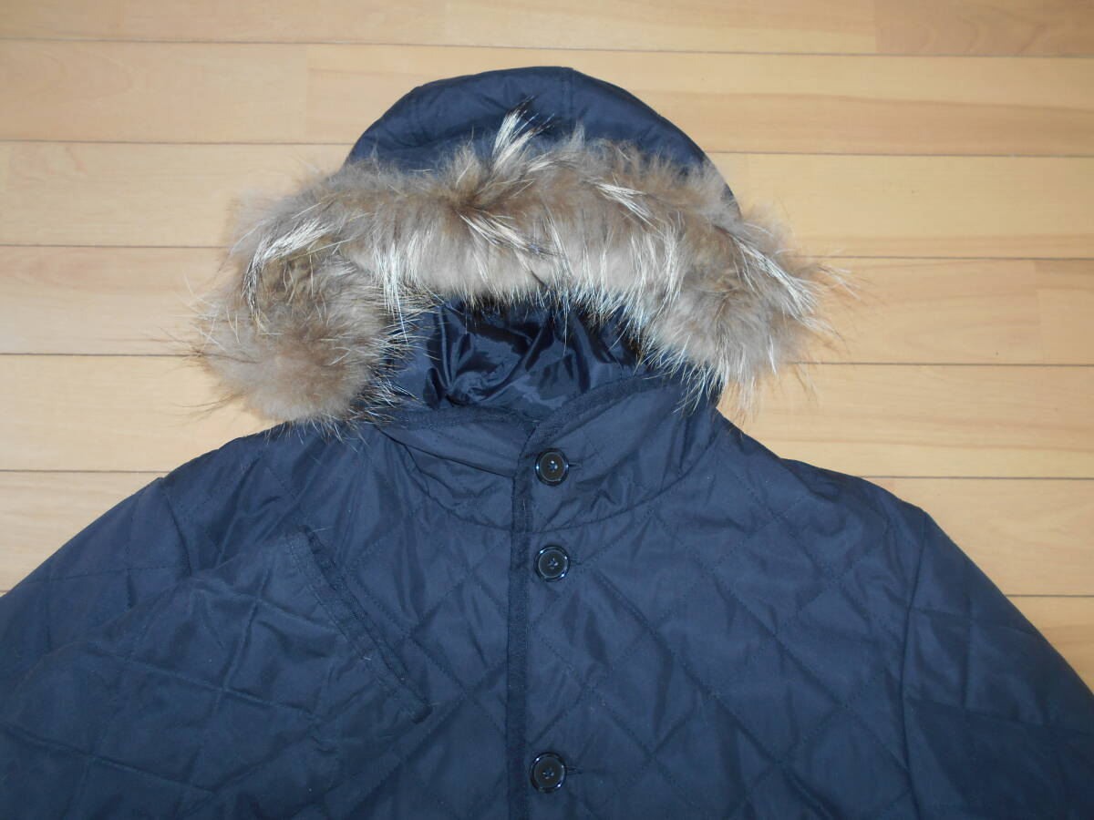 【特別価格】★MEN'S BIGI no.MO103FJM140 キルティングフーデッド ジャケットコート★黒sizeL★
