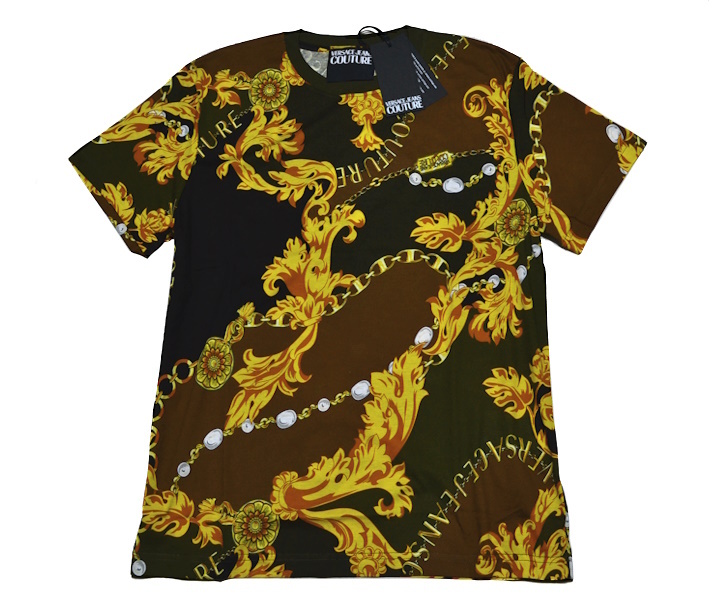 【新品】上下2點(diǎn)セット ヴェルサーチ Versace Jeans Couture 高級セットアップ XLサイズ 人気バロック調(diào) Tシャツ＆スウェットパンツ 9441