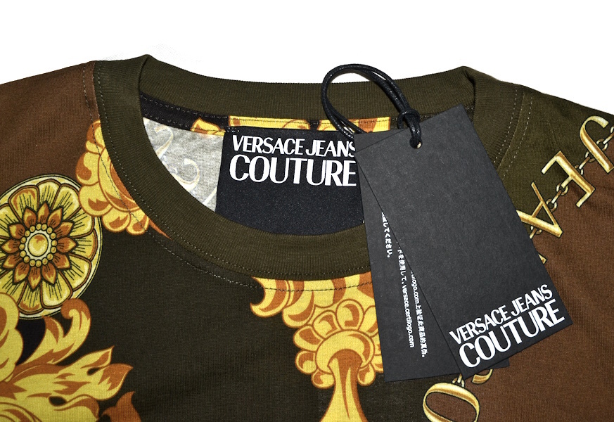 【新品】上下2點(diǎn)セット ヴェルサーチ Versace Jeans Couture 高級セットアップ XLサイズ 人気バロック調(diào) Tシャツ＆スウェットパンツ 9441