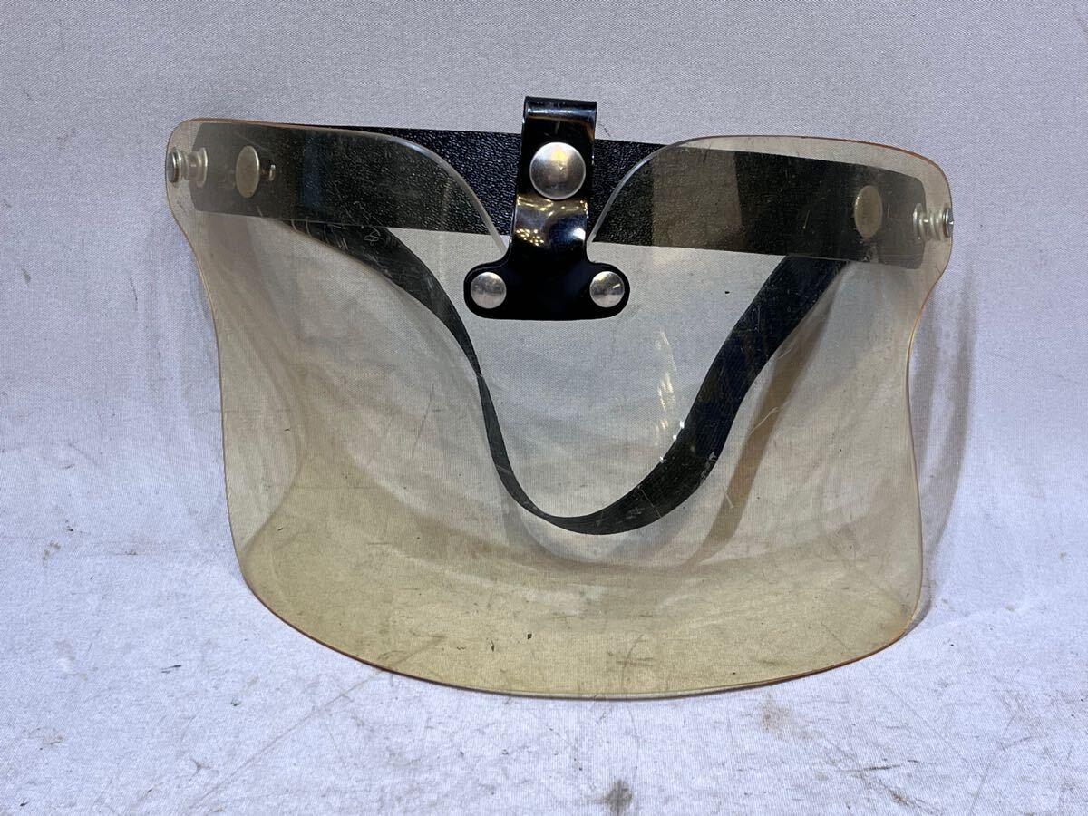 ① 60'S BUCO 刻印 純正 ビンテージ フリップアップ シールド クリア ブコ 汎用 當(dāng)時(shí)物 ハーフ ジェット フルフェイス ヘルメット ハーレー